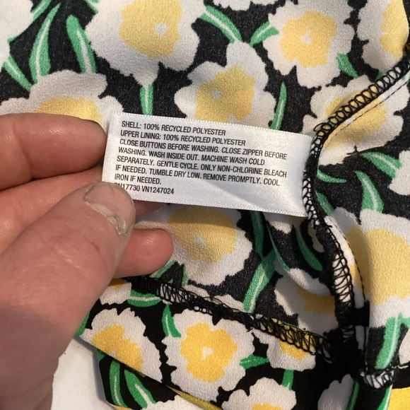 DVF for Target Yellow Floral Empire Waist Mini Dress Size 4 Scoop Back - Picture 9 of 9